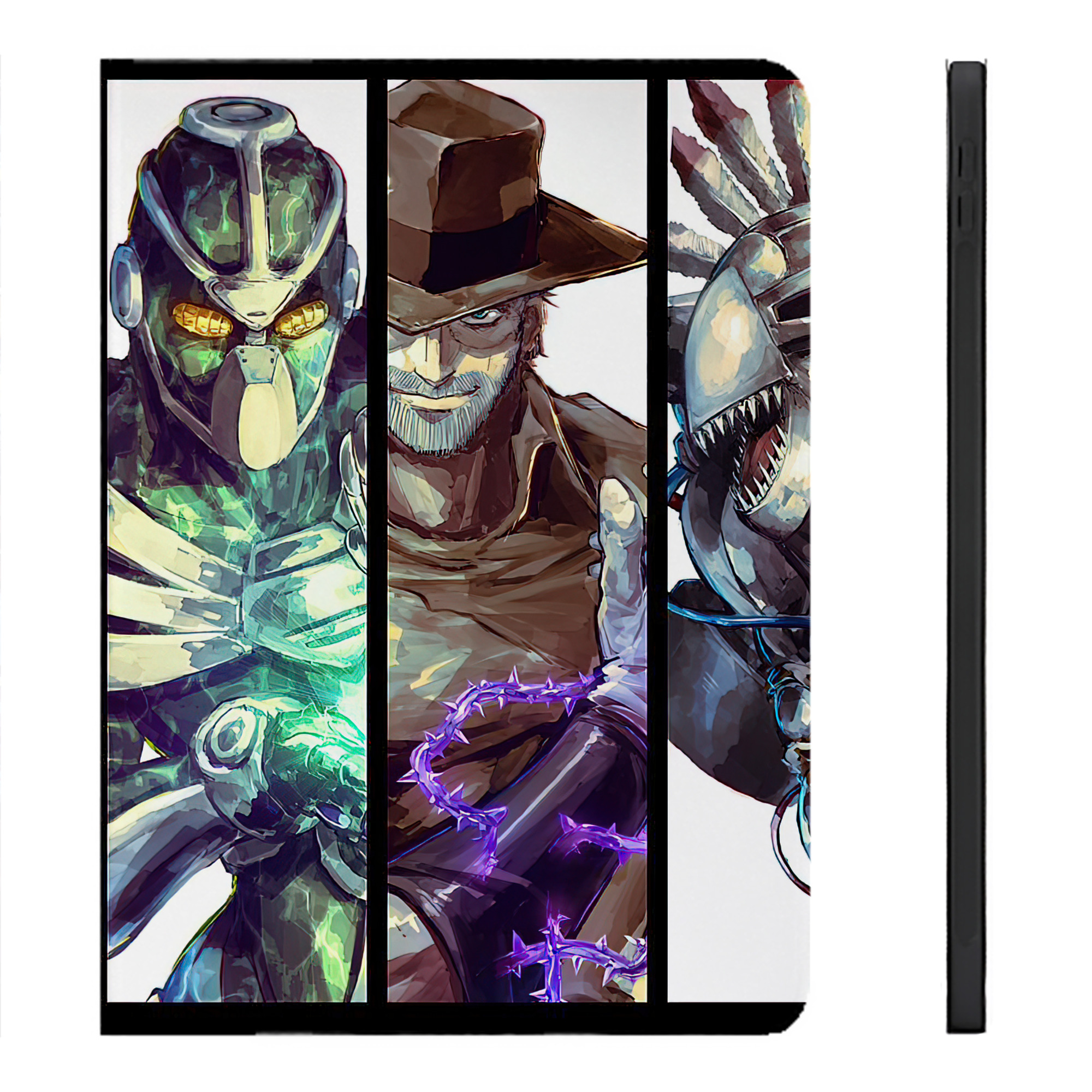 （画像用） ジョジョの奇妙な冒険 JoJo's Bizarre Adventure IPadケース ペンホルダー付き ブックスタイルデザイン